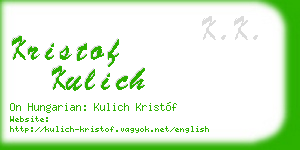 kristof kulich business card